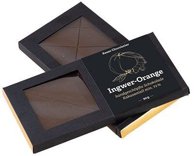 Ingwer-Orange mind. 72 % Kakaoanteil, 90g